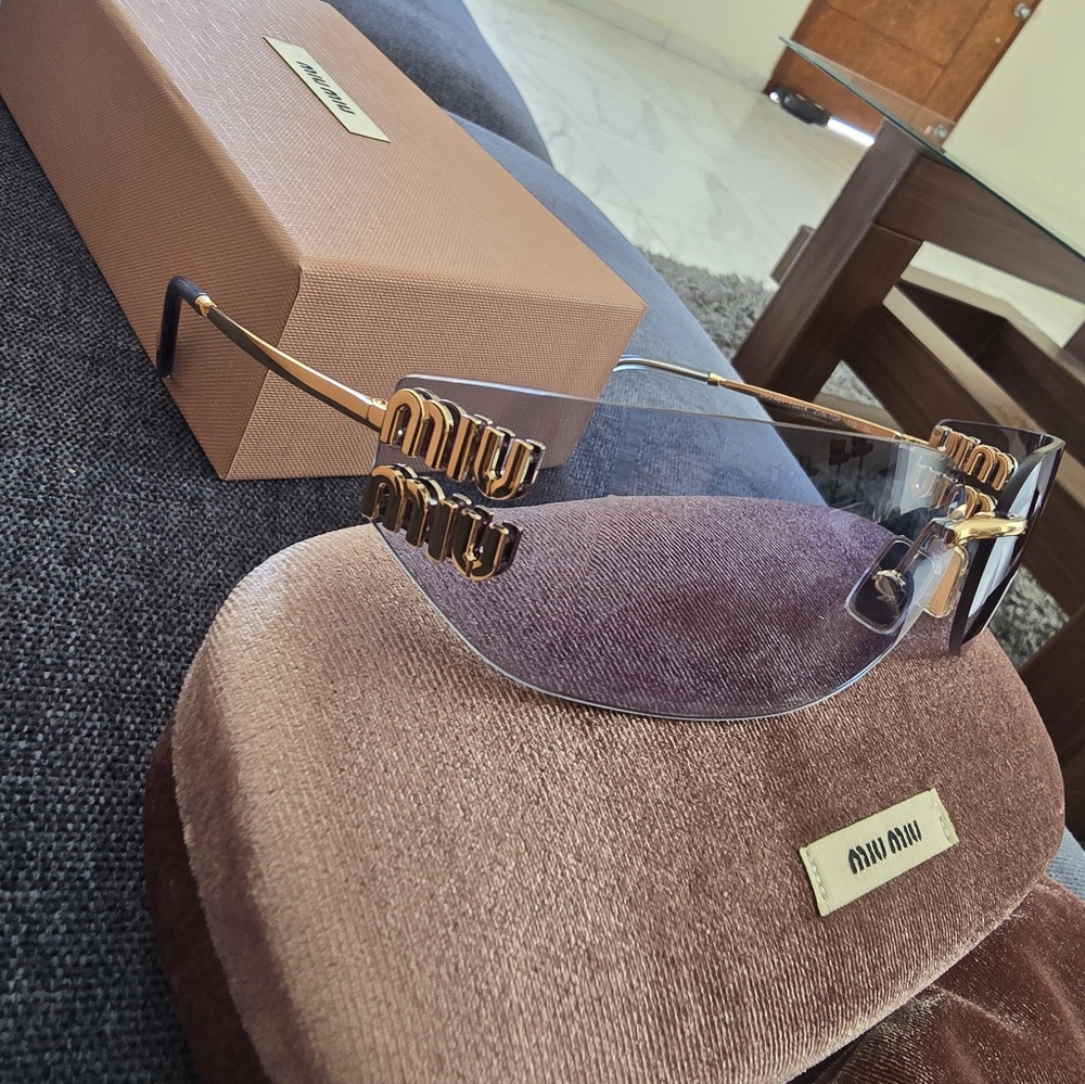 Miu Miu A51s Blue and Gold Sunglasses